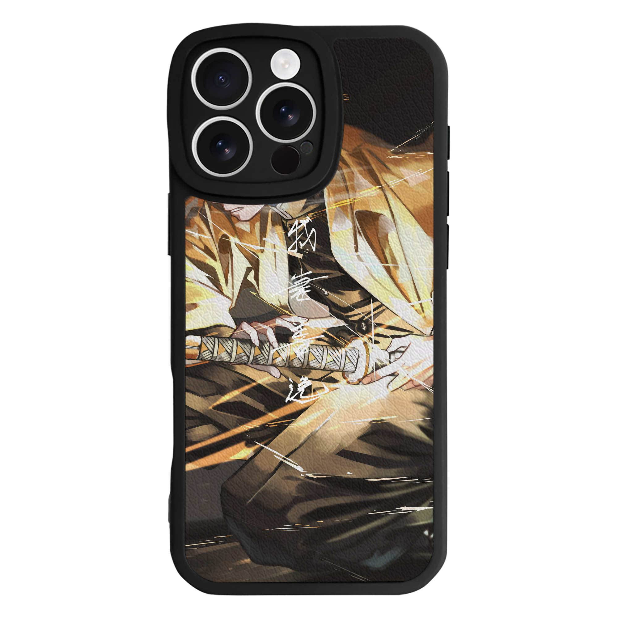 （画像用） 鬼滅の刃（きめつのやいば）我妻 善逸／あがつま ぜんいつ Agatsuma Zenitsu 【iPhone 16シリーズ対応】シリコンスマホケース（レザー調） 材質：シリコン